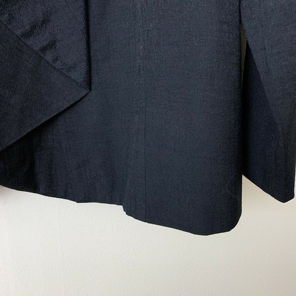 Dressbarn blazer jacket size large black open lace back waterfall 3/4 sleeve - Picture 4 of 15